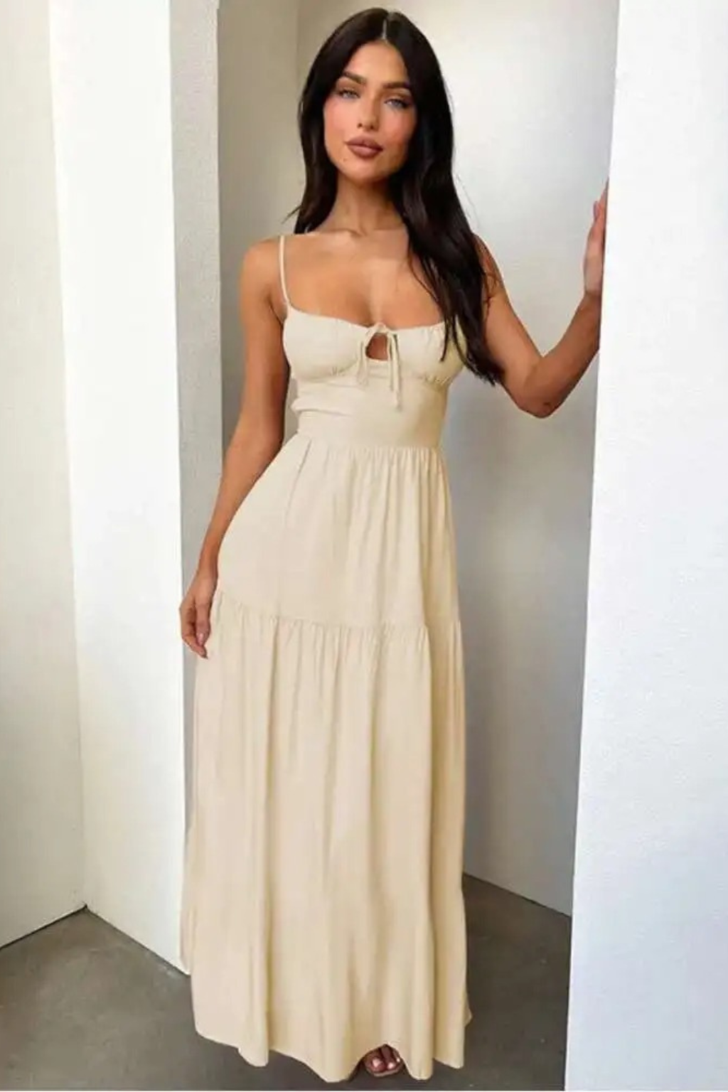 Serene Criss-Cross Back Maxi Dress Nude – Pretty Little Minx