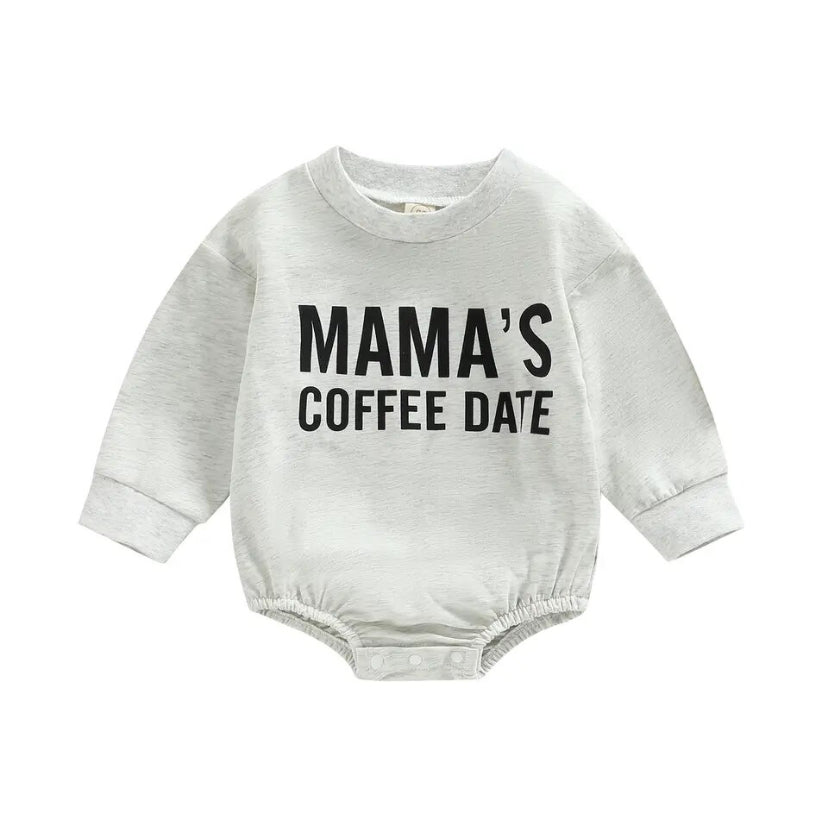 Mamas Coffee Date Romper Grey