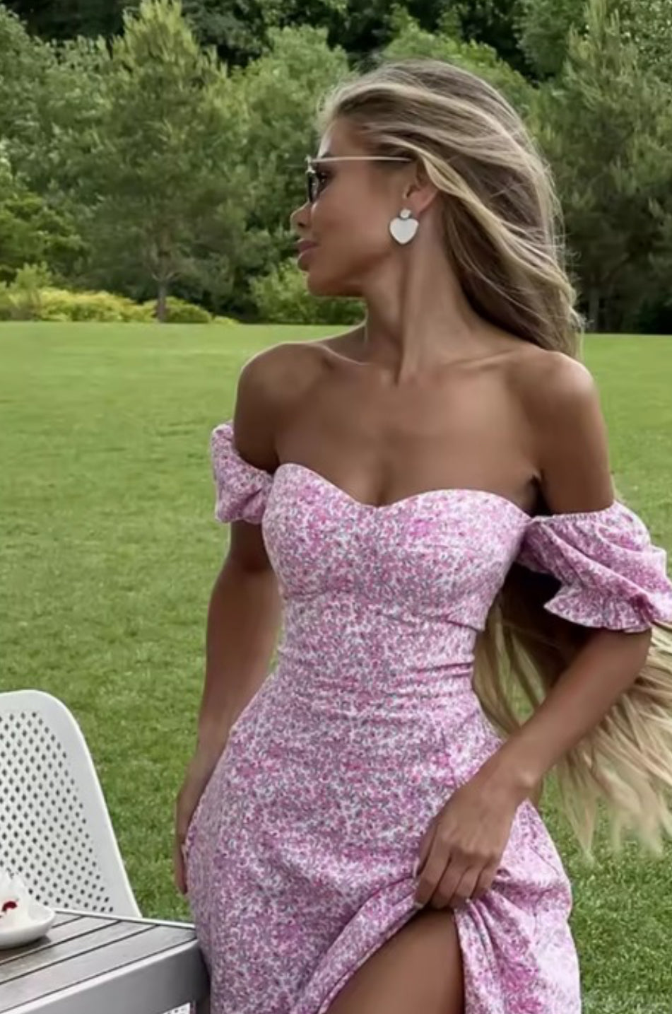 Meadow Sky Backless Maxi Dress