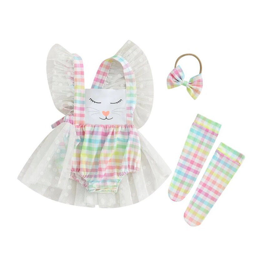 Bunny Rainbow Romper Set