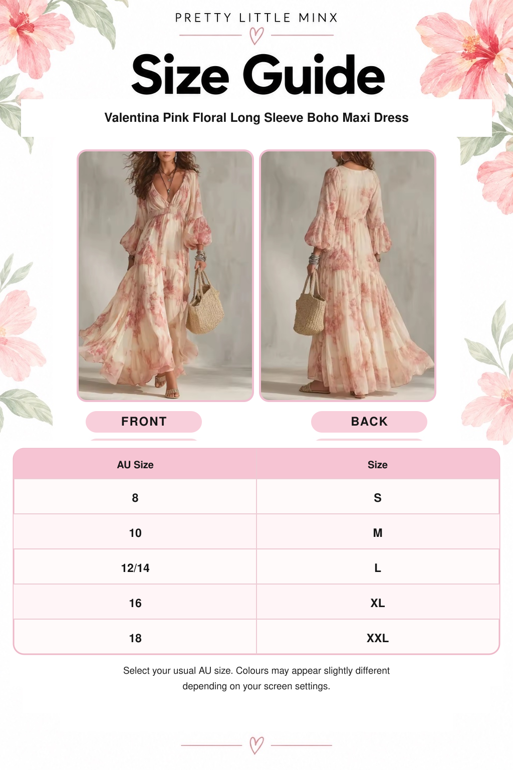 Valentina Pink Floral Long Sleeve Boho Maxi Dress