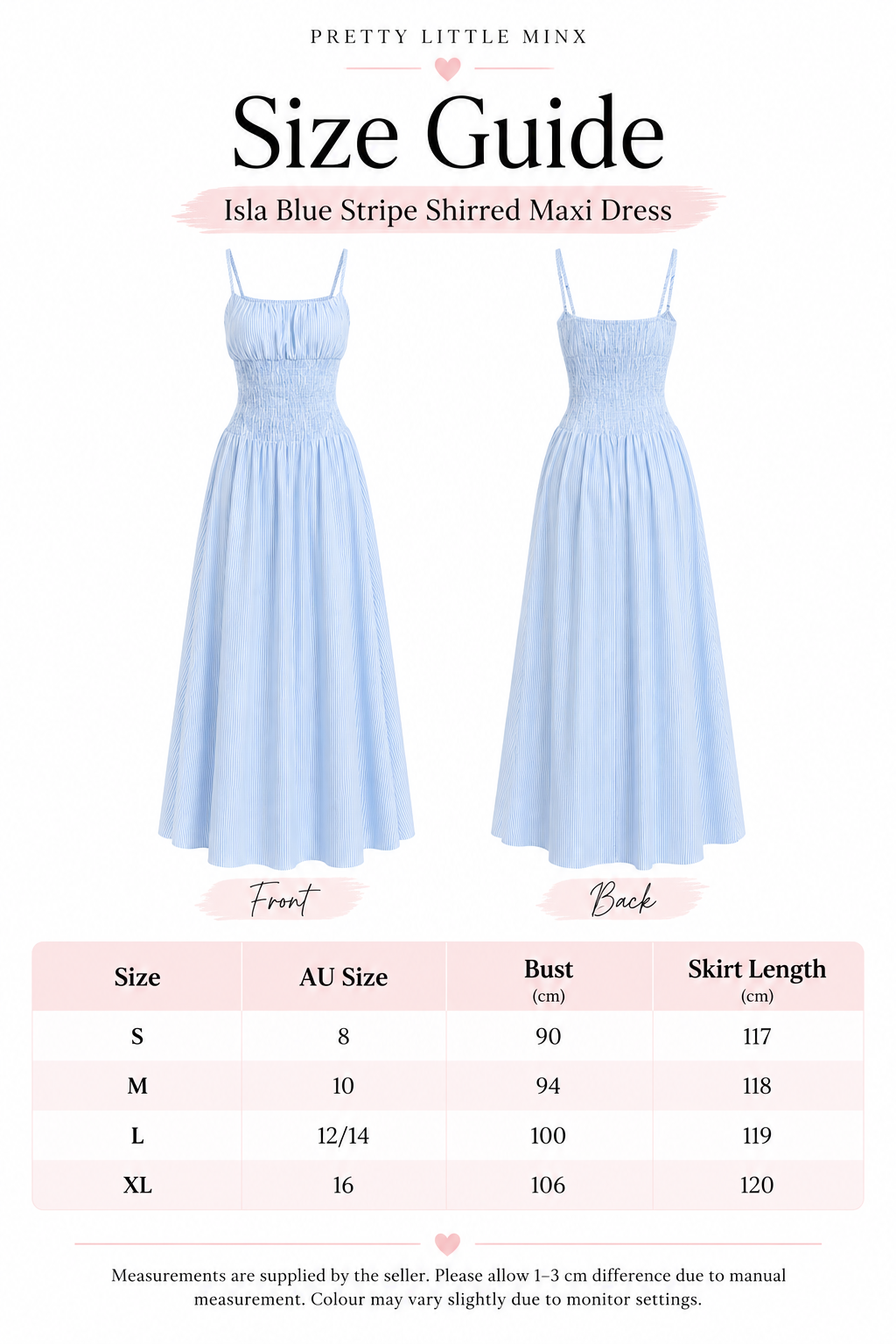 Isla Blue Stripe Shirred Maxi Dress