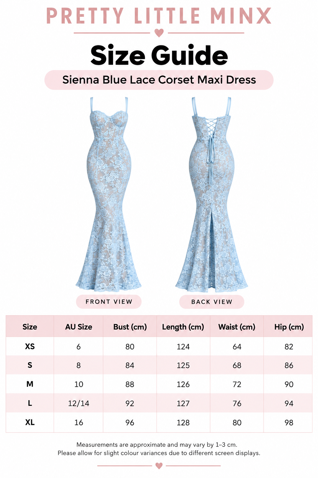 Sienna Blue Lace Corset Maxi Dress