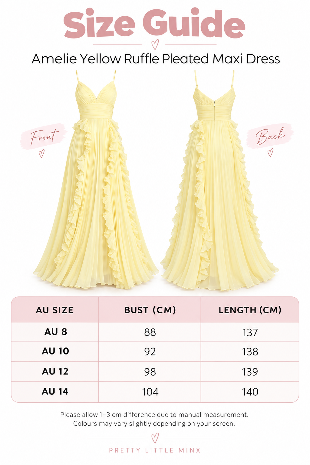 Amelie Yellow Ruffle Pleated Maxi Dress