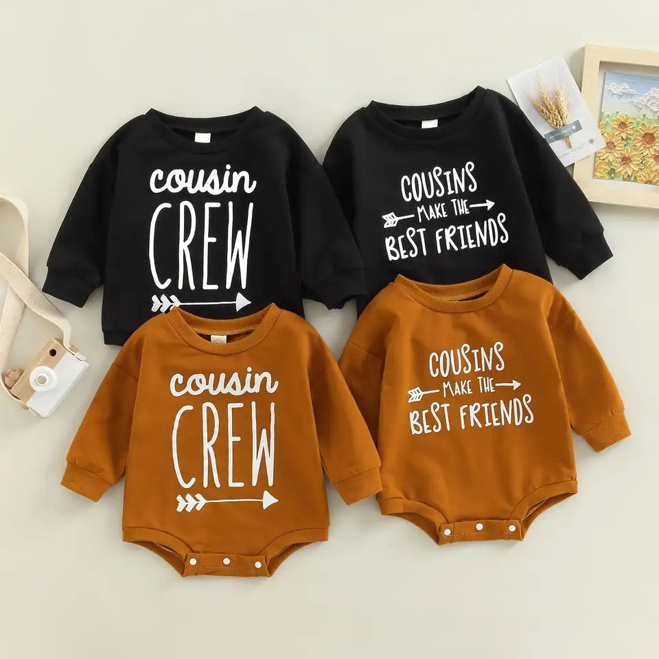 Best Cousin Friends Romper Tan