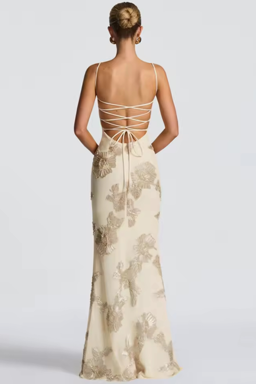Golden Reverie Backless Gown