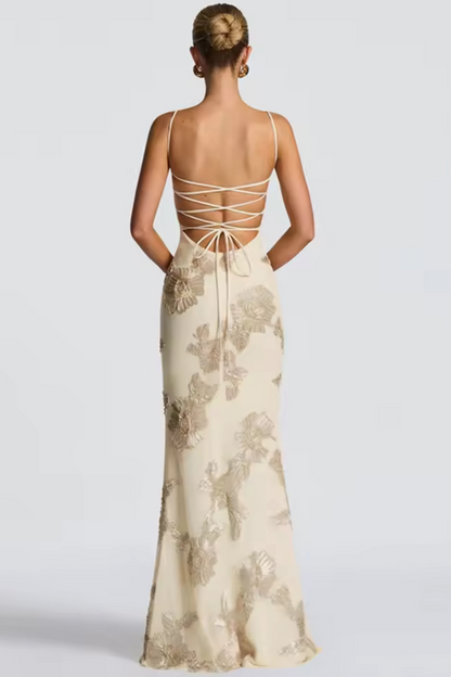 Golden Reverie Backless Gown