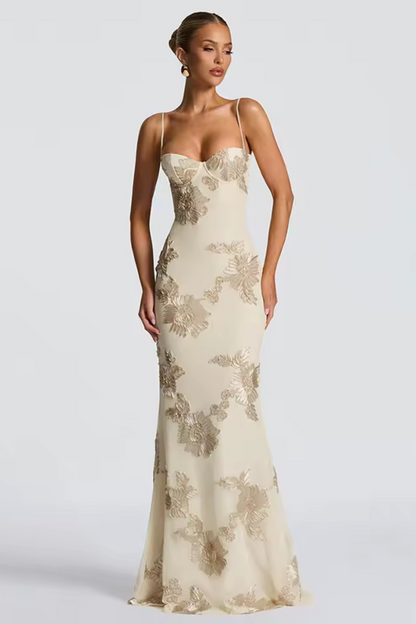 Golden Reverie Backless Gown