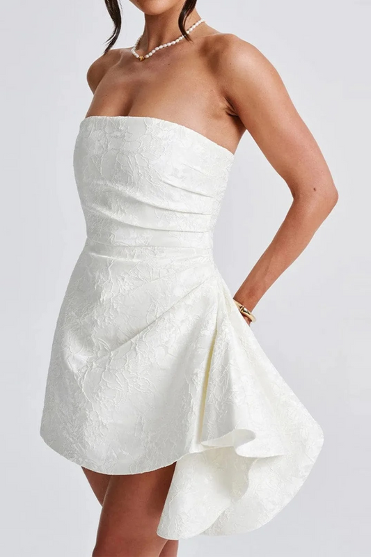 White Charm Strapless Mini Dress