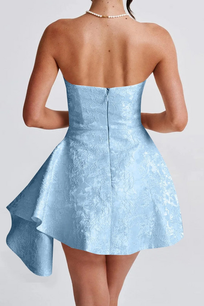 Blue Charm Strapless Mini Dress