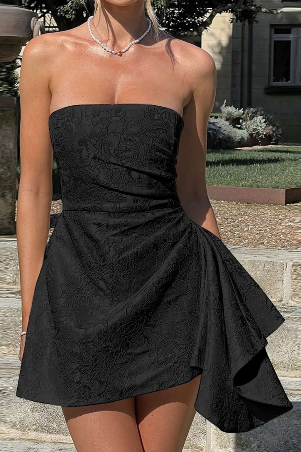 Blue Charm Strapless Mini Dress