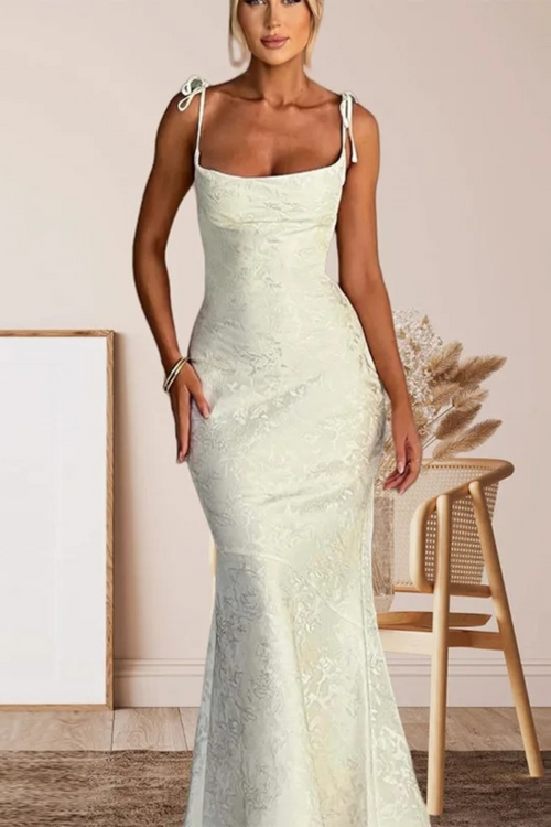 Ivory Elegance Maxi Dress White