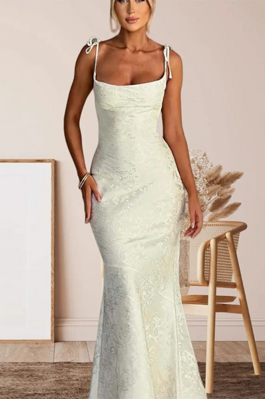 Ivory Elegance Maxi Dress White