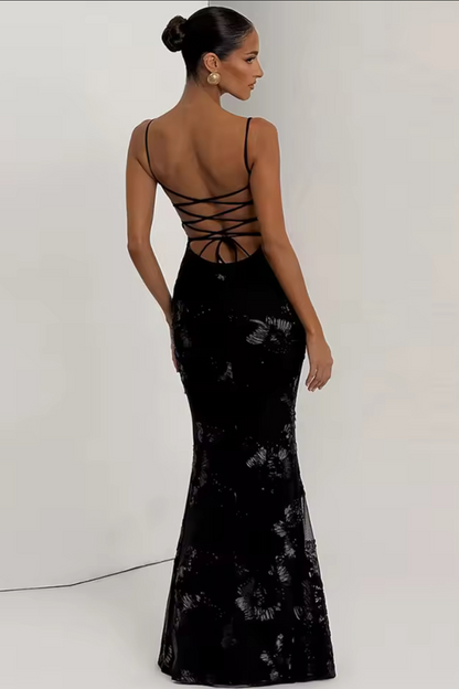 Golden Reverie Backless Gown