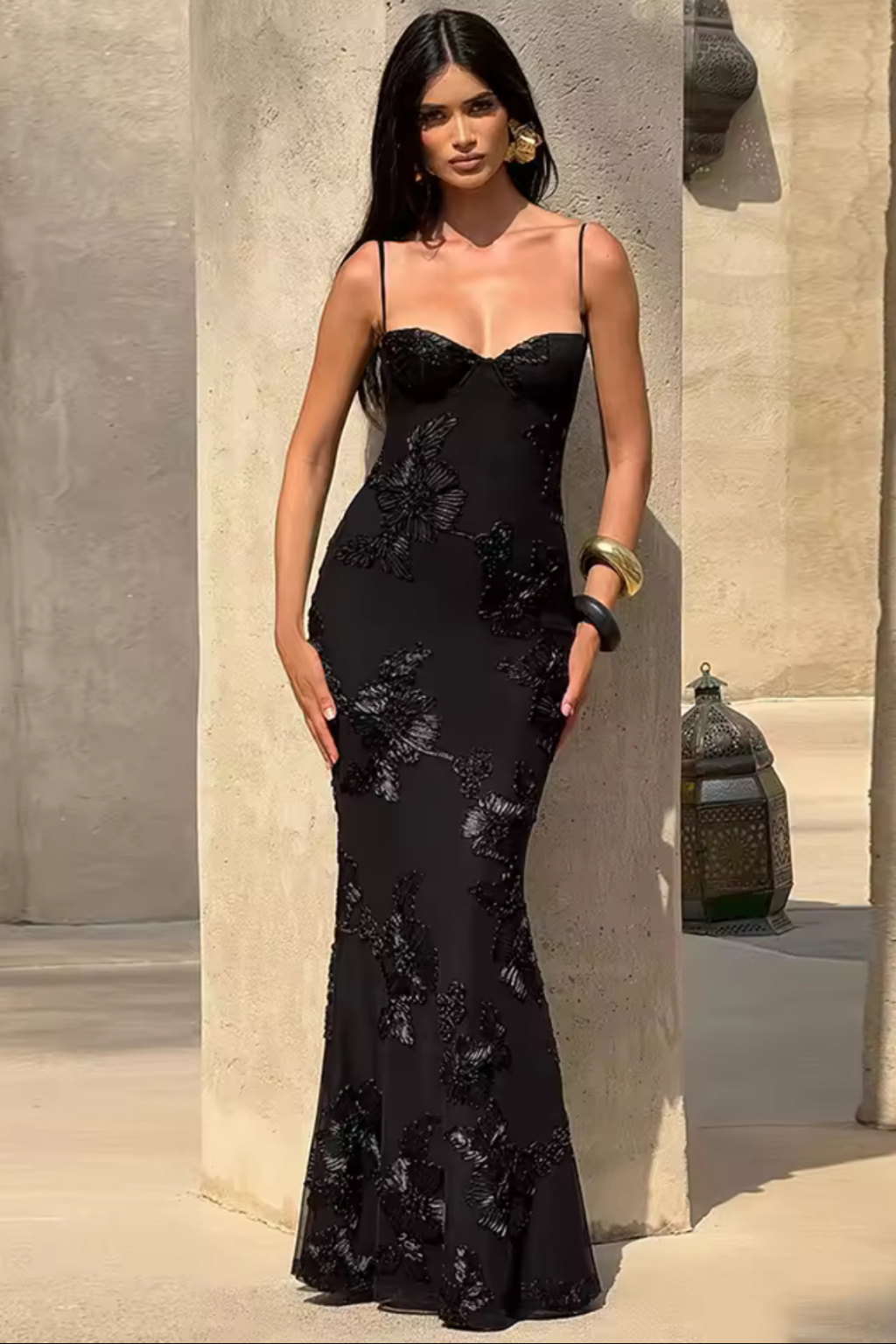 Golden Reverie Backless Gown