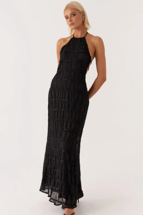 Isla Halter Maxi Dress Black