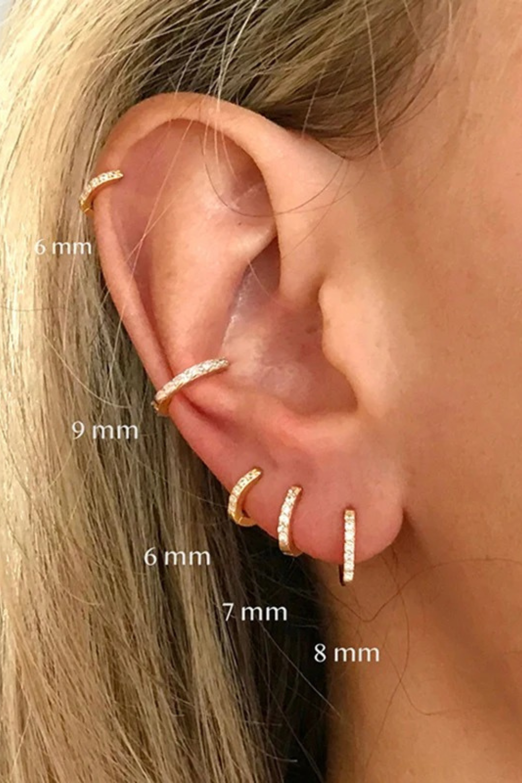 Zirconia Gold Huggie Hoop Earrings Set