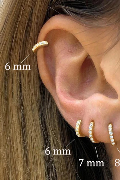Zirconia Gold Huggie Hoop Earrings Set