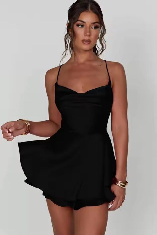 Desire Backless Mini Dress Black