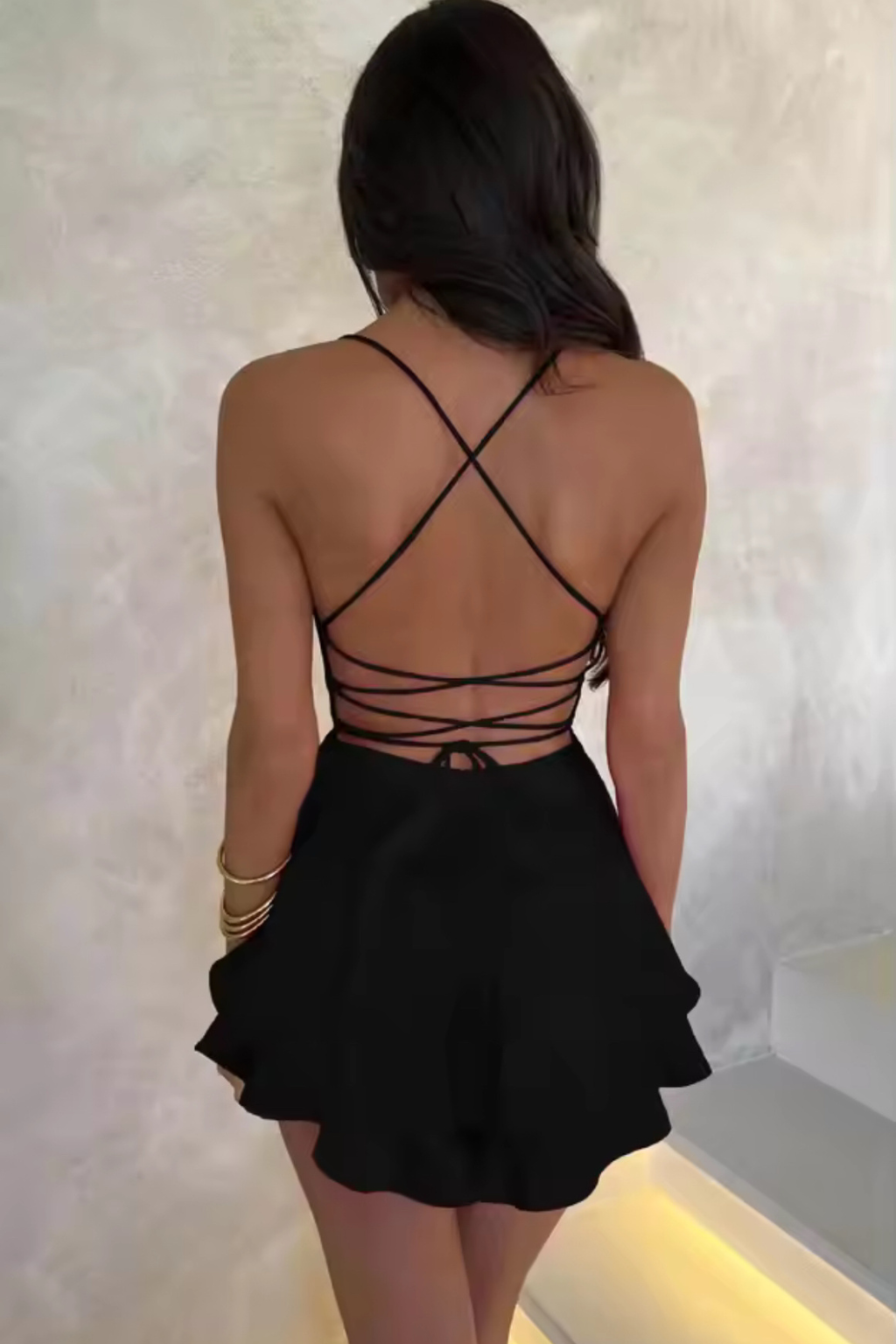 Desire Backless Mini Dress White