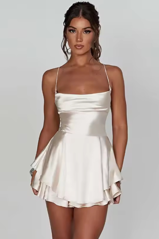 Desire Backless Mini Dress White