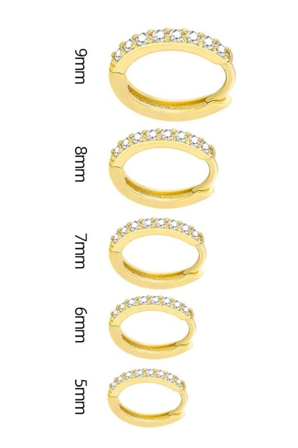 Zirconia Gold Huggie Hoop Earrings Set