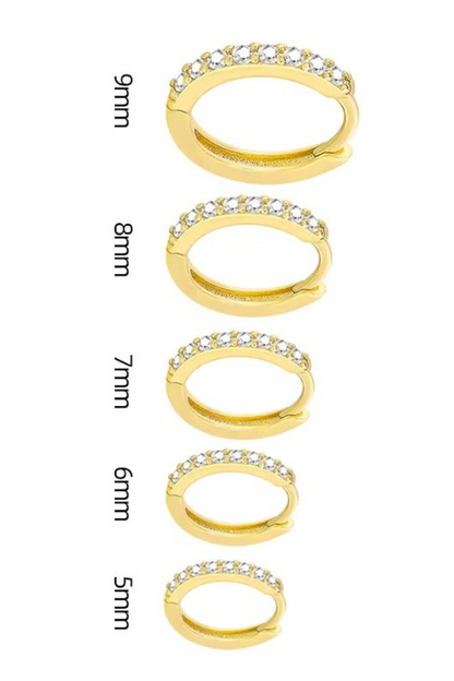 Zirconia Gold Huggie Hoop Earrings Set