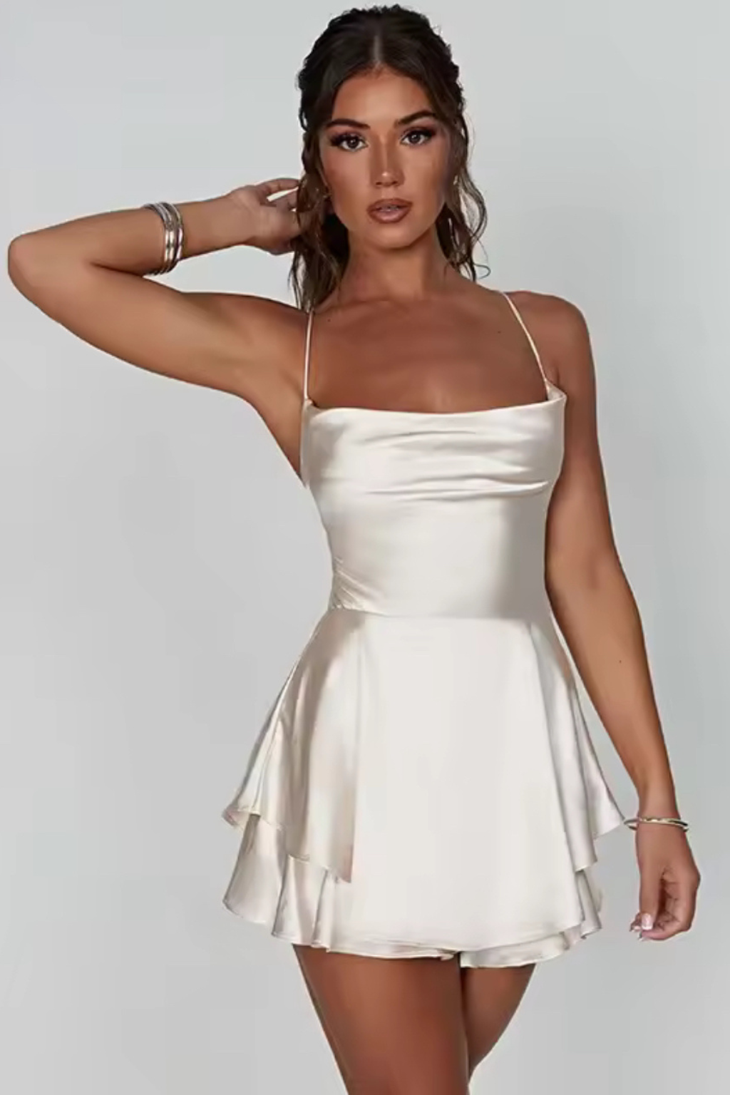 Desire Backless Mini Dress White