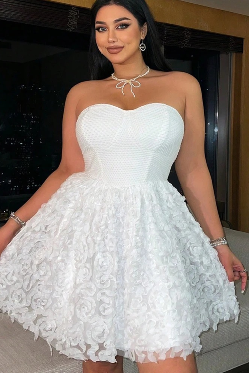 Ivory Romance Textured Mini Dress