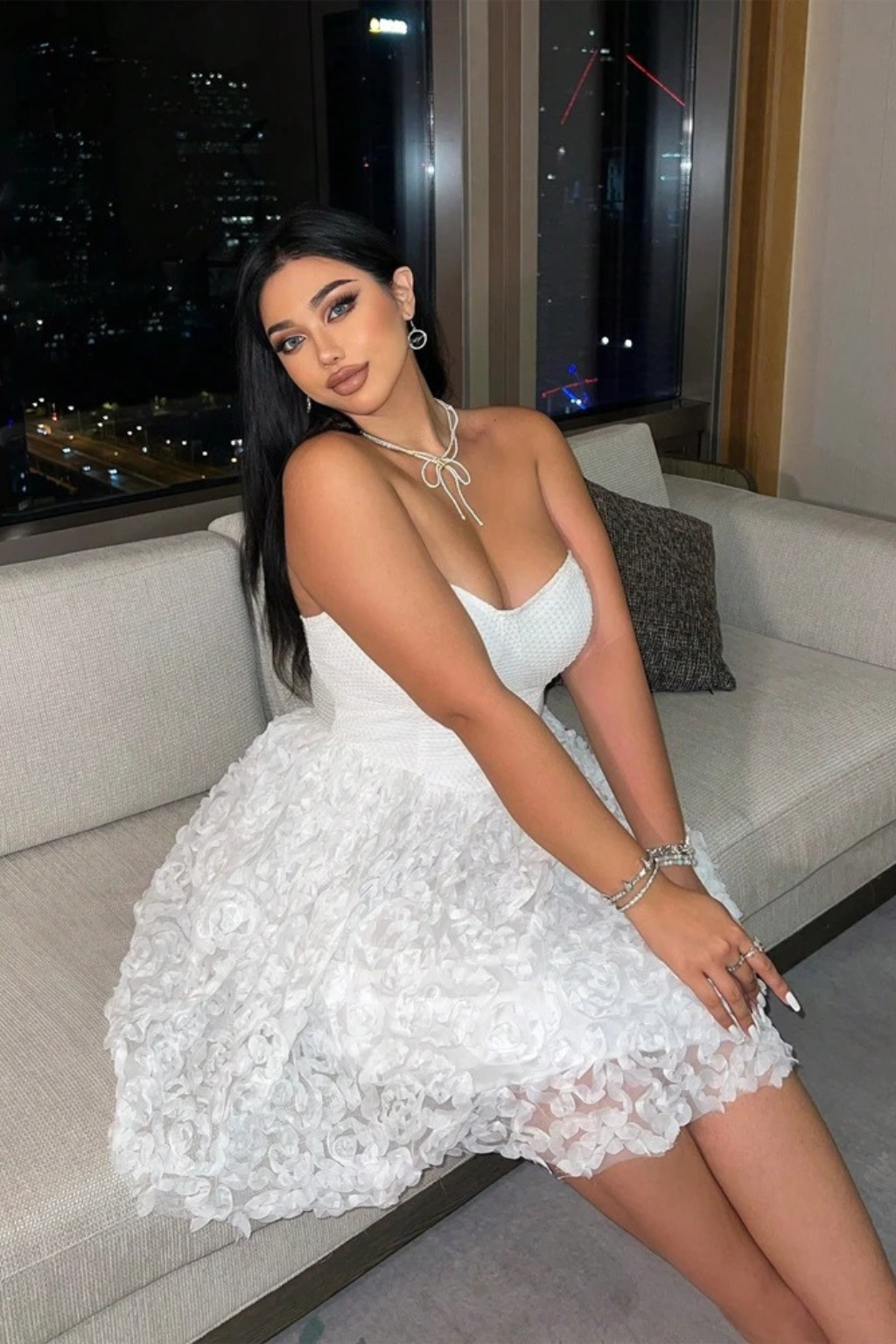 Ivory Romance Textured Mini Dress