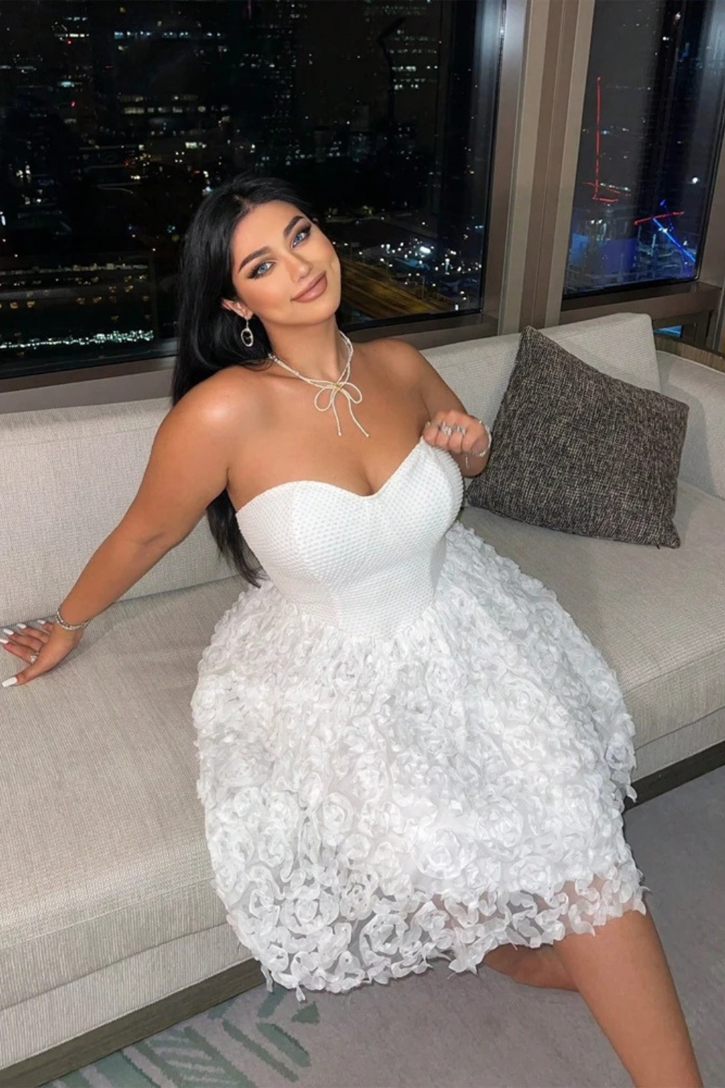 Ivory Romance Textured Mini Dress