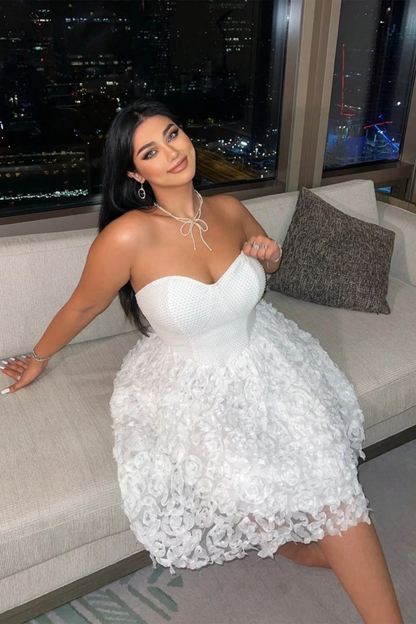 Ivory Romance Textured Mini Dress