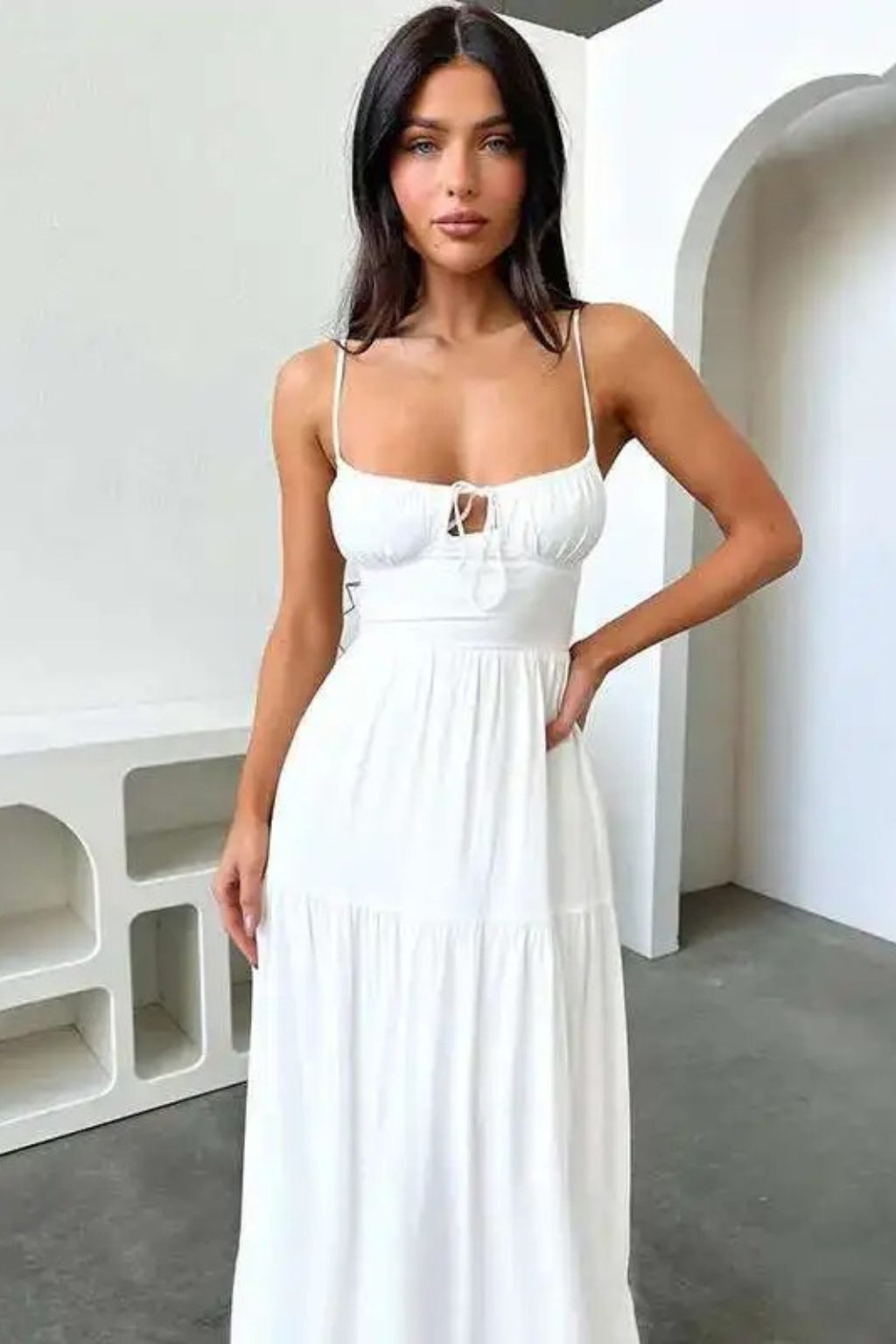 Serene Criss-Cross Back Maxi Dress Black