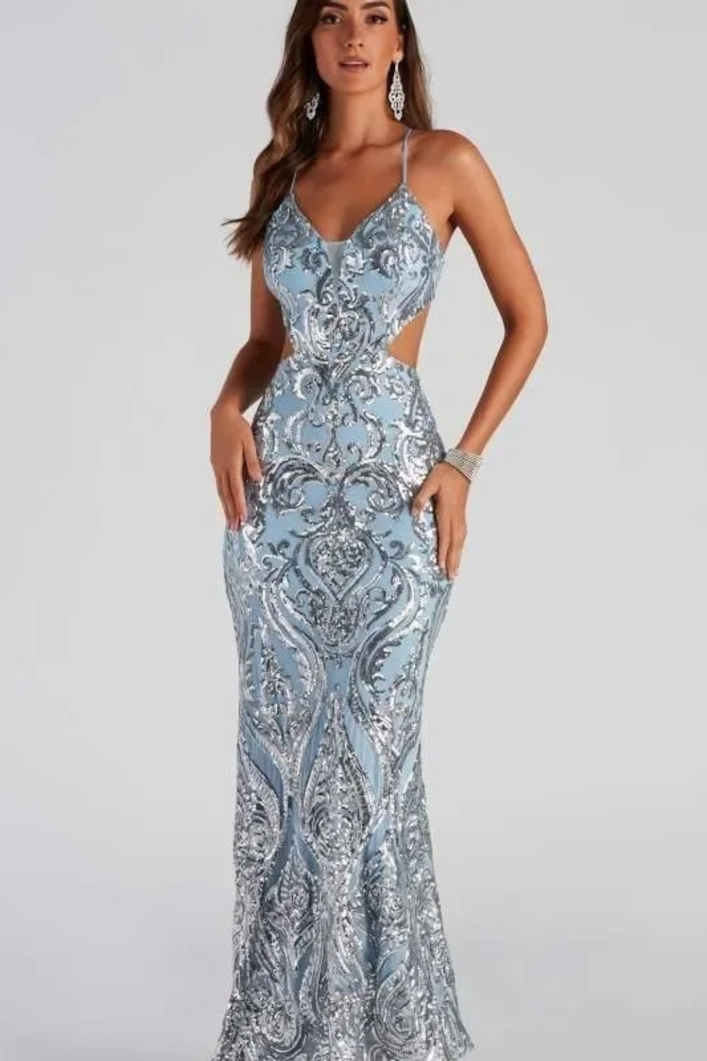 Celestia Sequin Backless Maxi Dress