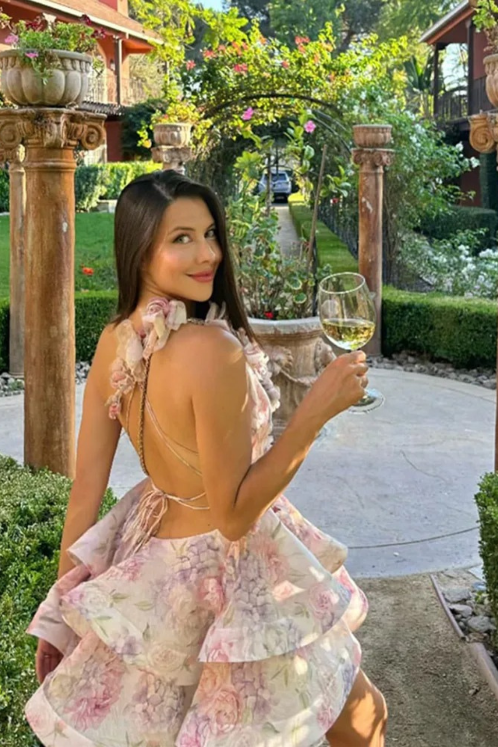 Floral Serenade Mini Dress Pink