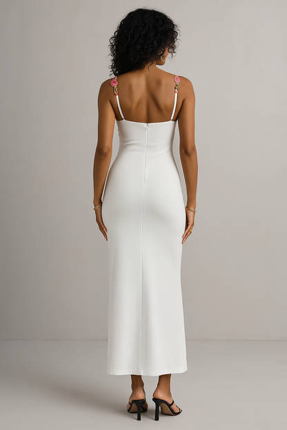 Floral Strap Maxi Dress Green