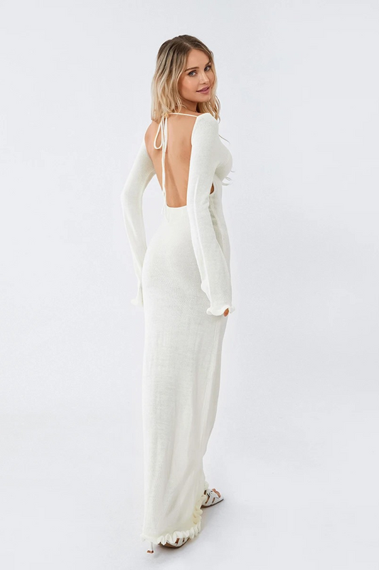 Ivory Muse Knit Maxi Dress