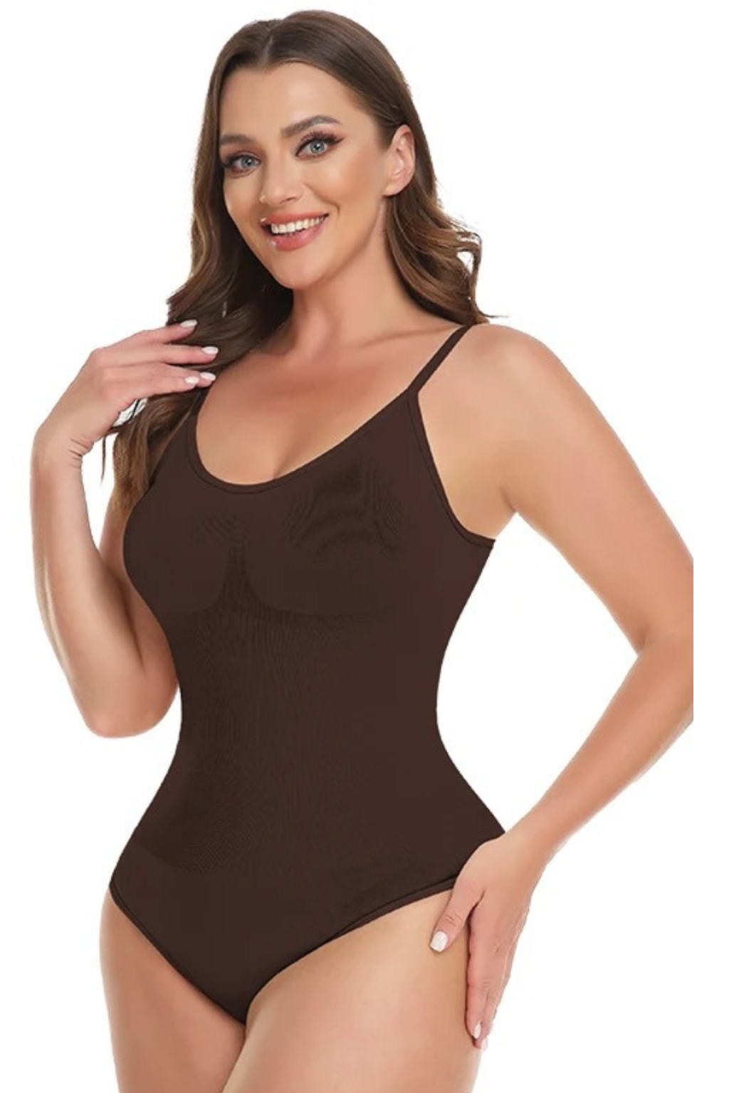 Sculpt, Lift & Smooth Thong Bodysuit Beige