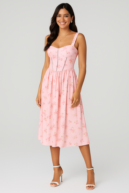 Rosé Daydream Midi Dress