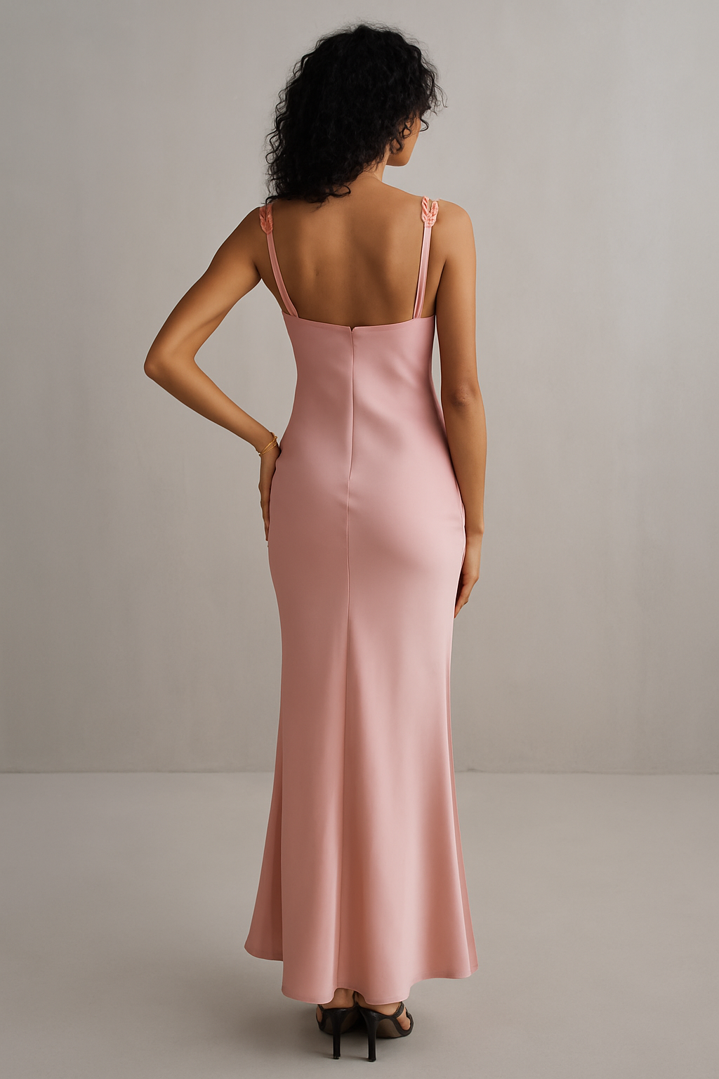 Floral Strap Maxi Dress Green