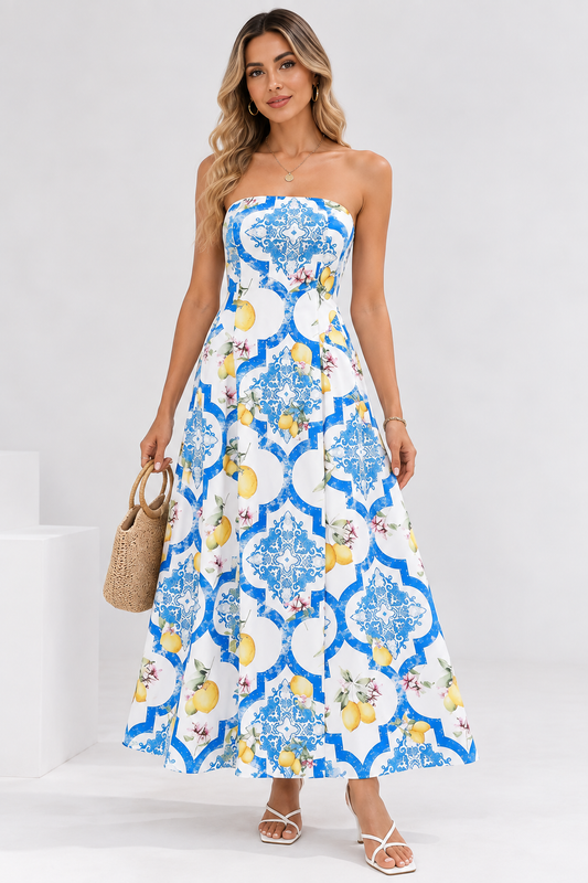 Amalfi Lemon Boho Maxi Dress