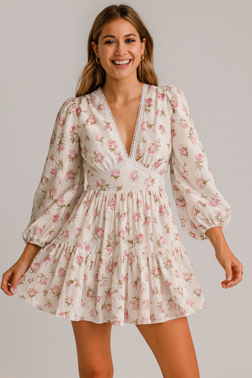 Rosalie Bloom Mini Dress Pink