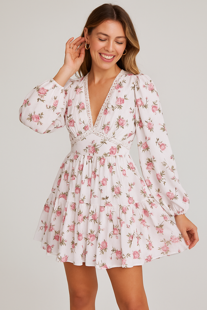 Rosalie Bloom Mini Dress Pink