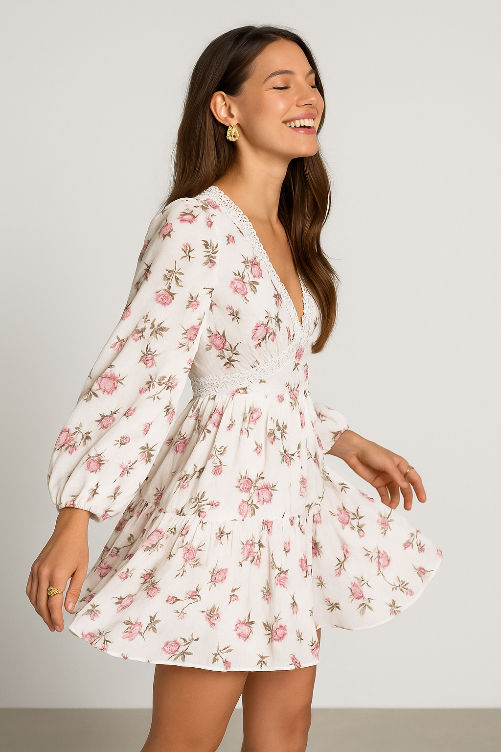 Rosalie Bloom Mini Dress Pink