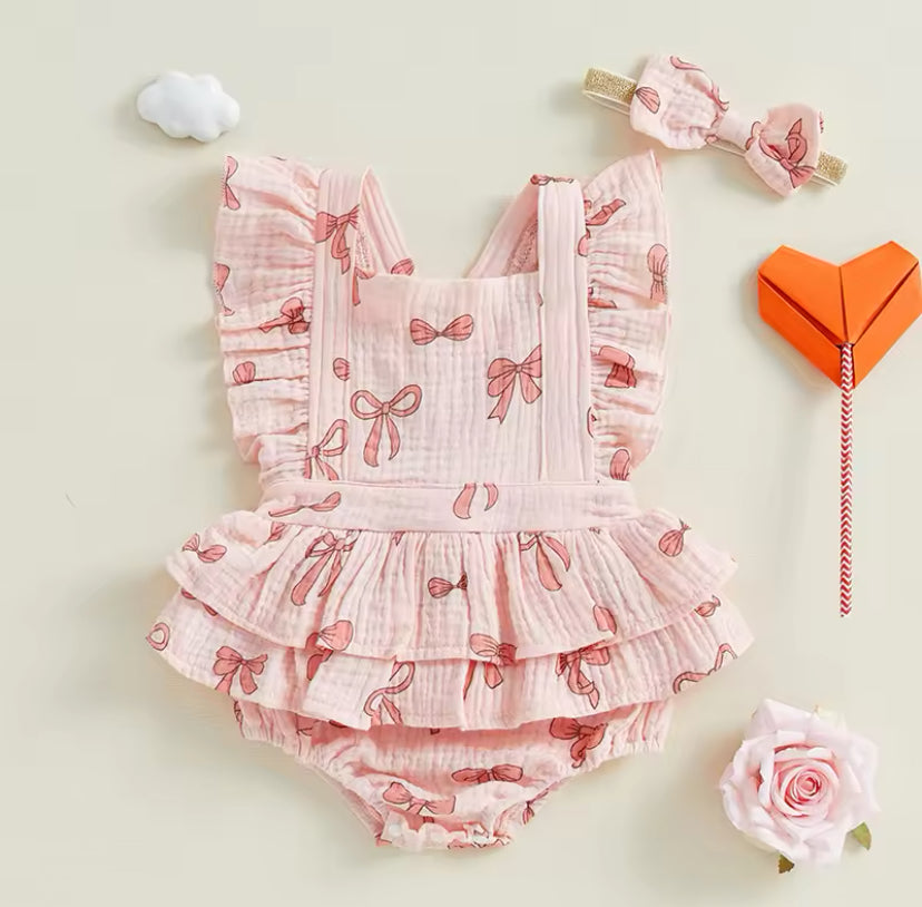 Bow Linen Romper