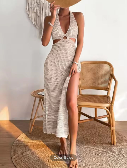 Sand Dune Crochet Maxi Dress