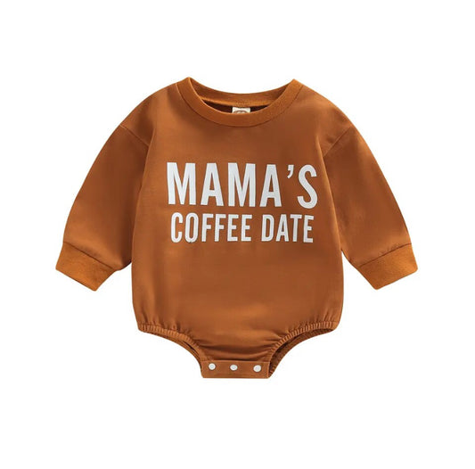 Mamas Coffee Date Romper Tan