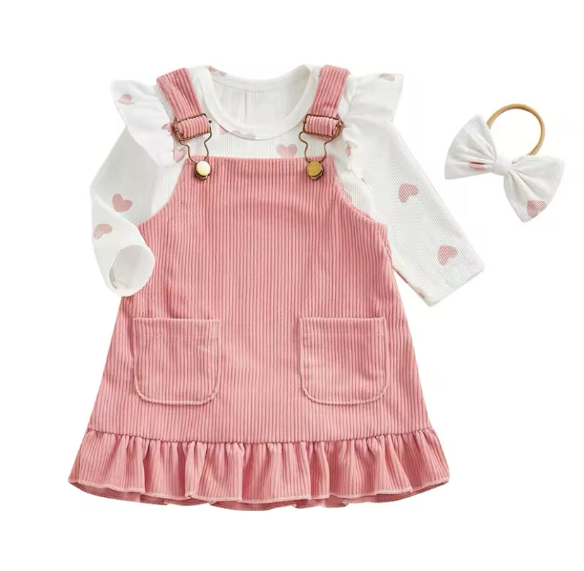 Sweet Heart Pinafore Set
