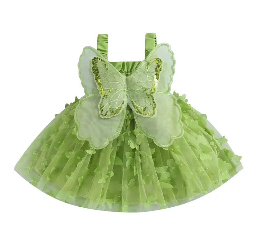 Butterfly Summer Dress Green