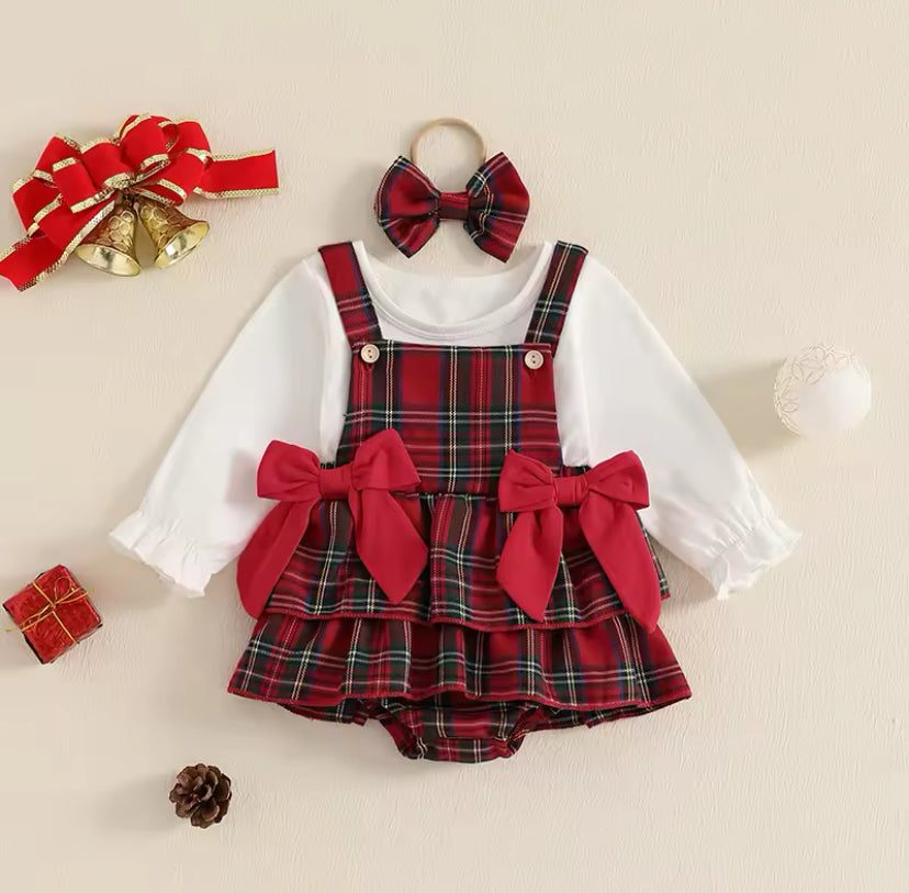 Tartan Bow Suspender Set